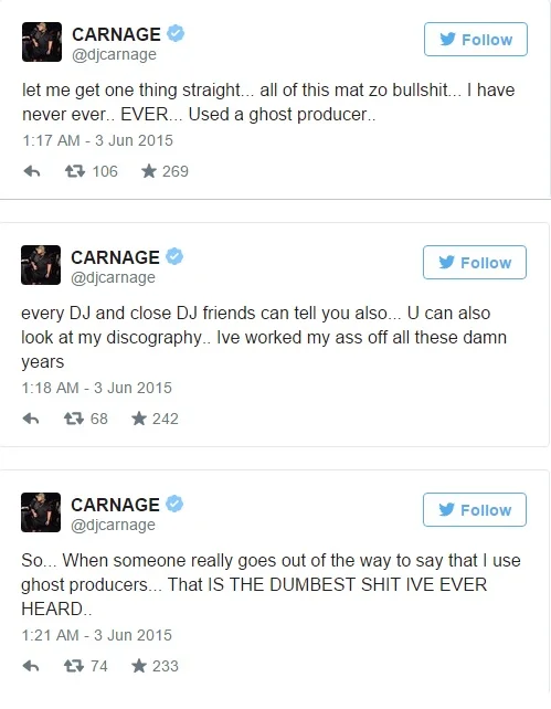 Written By: AJ Mallardi Sources: http://www.youredm.com/2015/06/03/deadmau5-diplo-more-fight-back-against-mat-zo-criticize-the-artist-his-opinion , https://www.facebook.com/dancingastronaut , https://www.facebook.com/razer , https://twitter.com/Mat_Zo , https://twitter.com/djcarnage