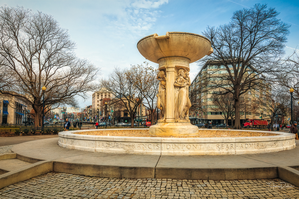 The fountain at Dupont Circle. During the winter the fountains are never running.