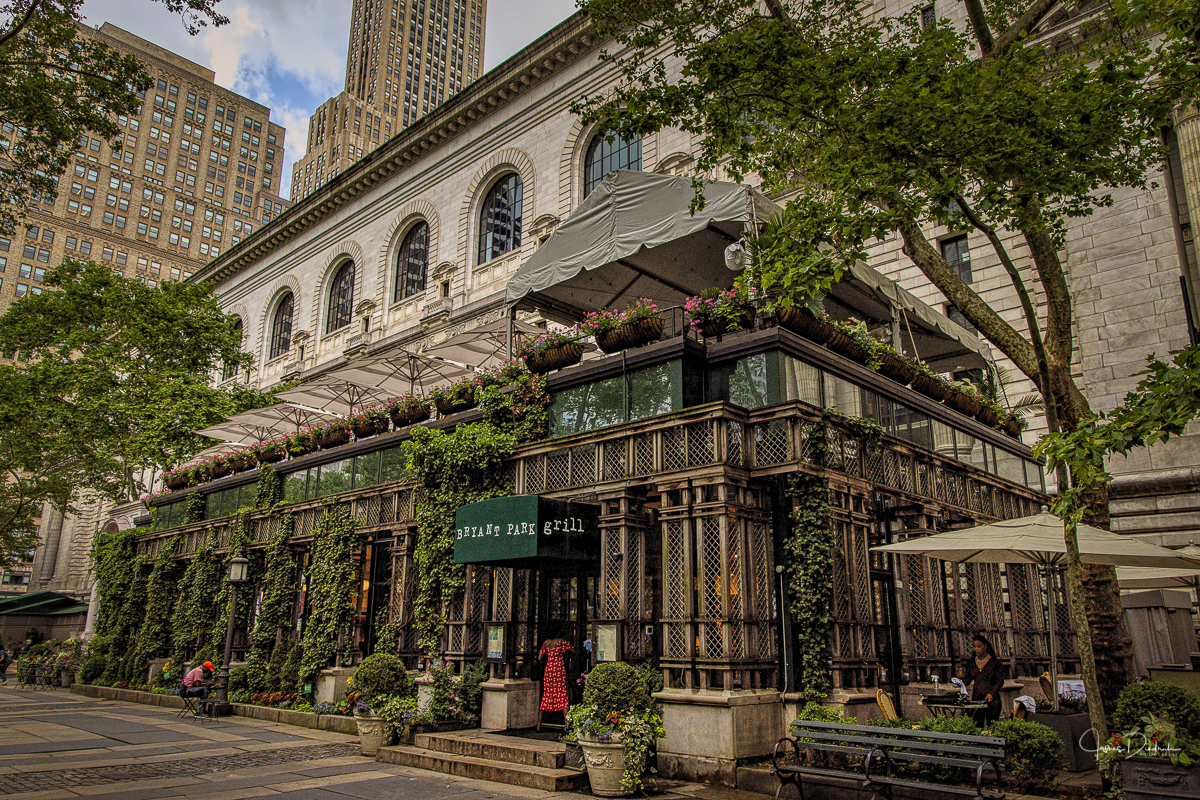 The back side of the library facing Bryant Park.