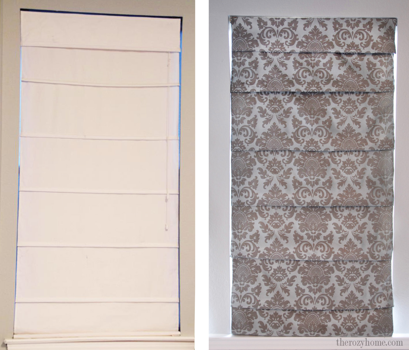 Recovering Roman Shades - No Sew, Of course!