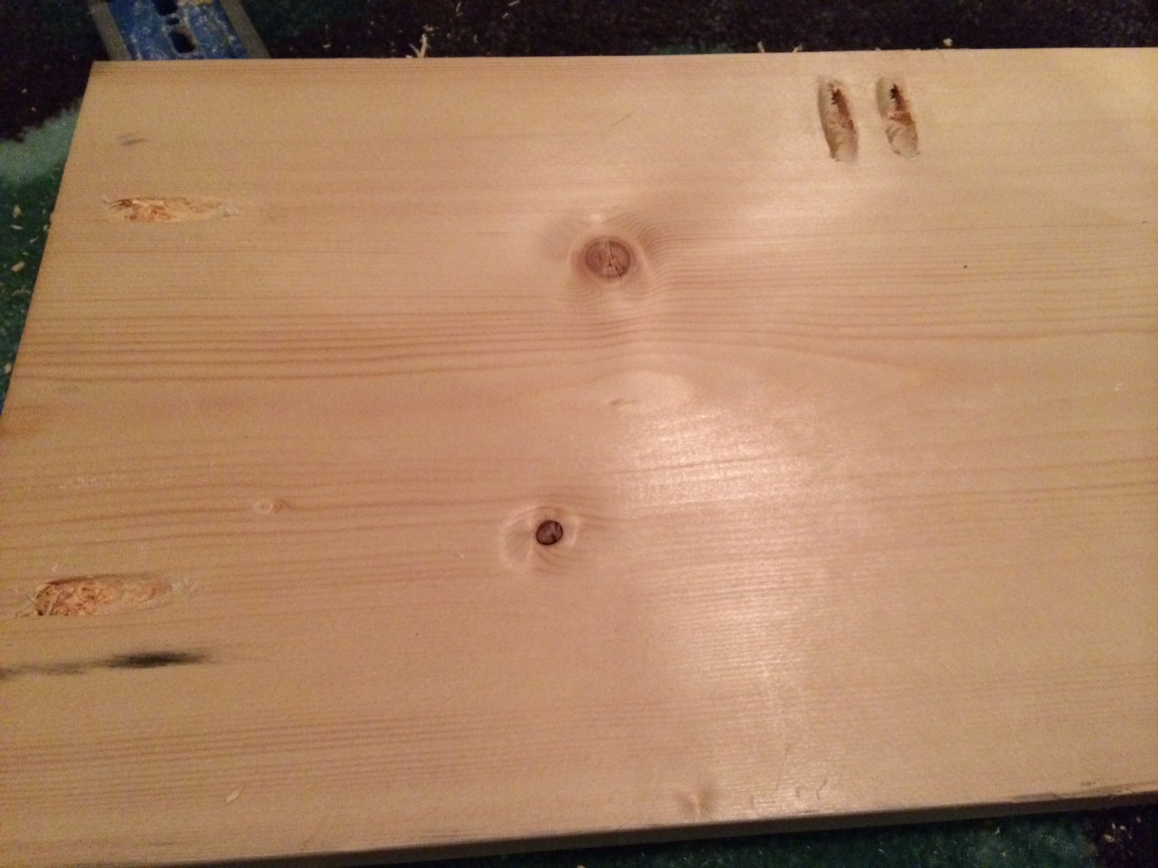 I drilled pocket screws to attach the three boards
