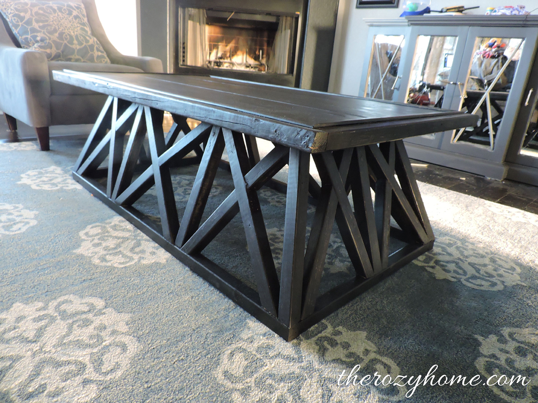 The finished product. the color of the legs is the actual color of the entire table. Not sure why the top is photographing so brown.