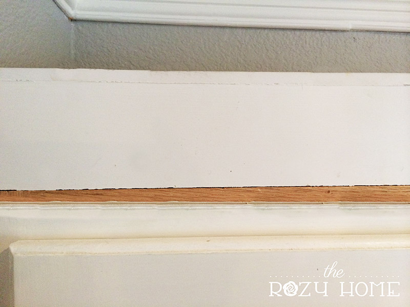 Set flat stock in front of back piece to ensure the flat stock lines up with the edge of the cabinet.