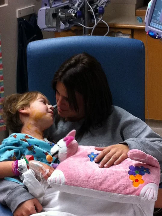 With the princess after her last surgery.