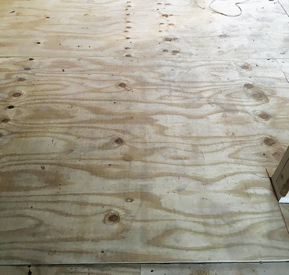 Woo hoo! New, solid subfloor!!