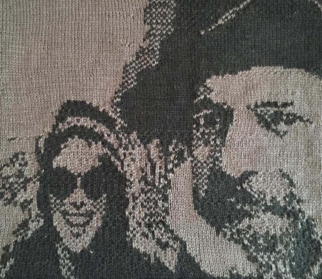  Portrait. August 2016. Hand Knit Intarsia Jacquard Blanket. 