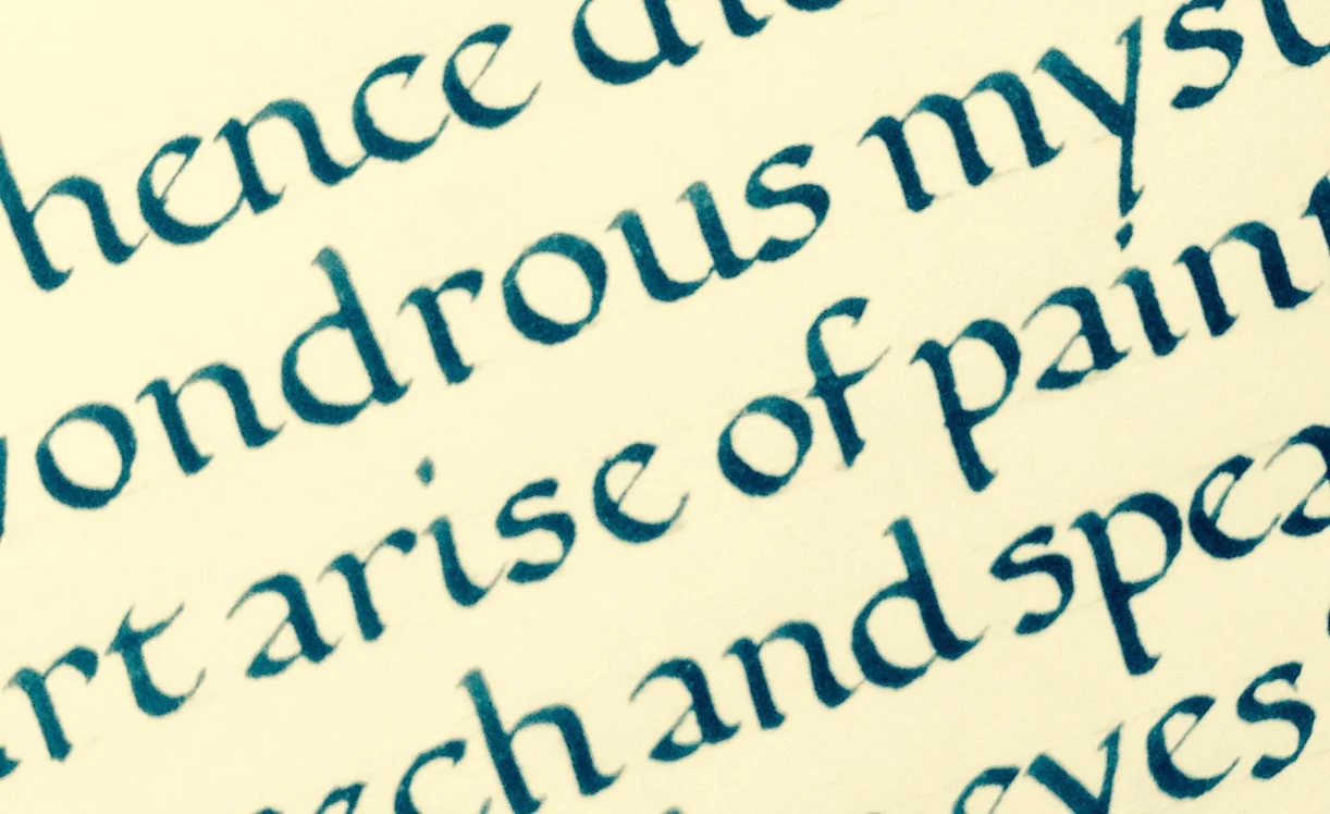Calligraphy work by Sue Sparrow
