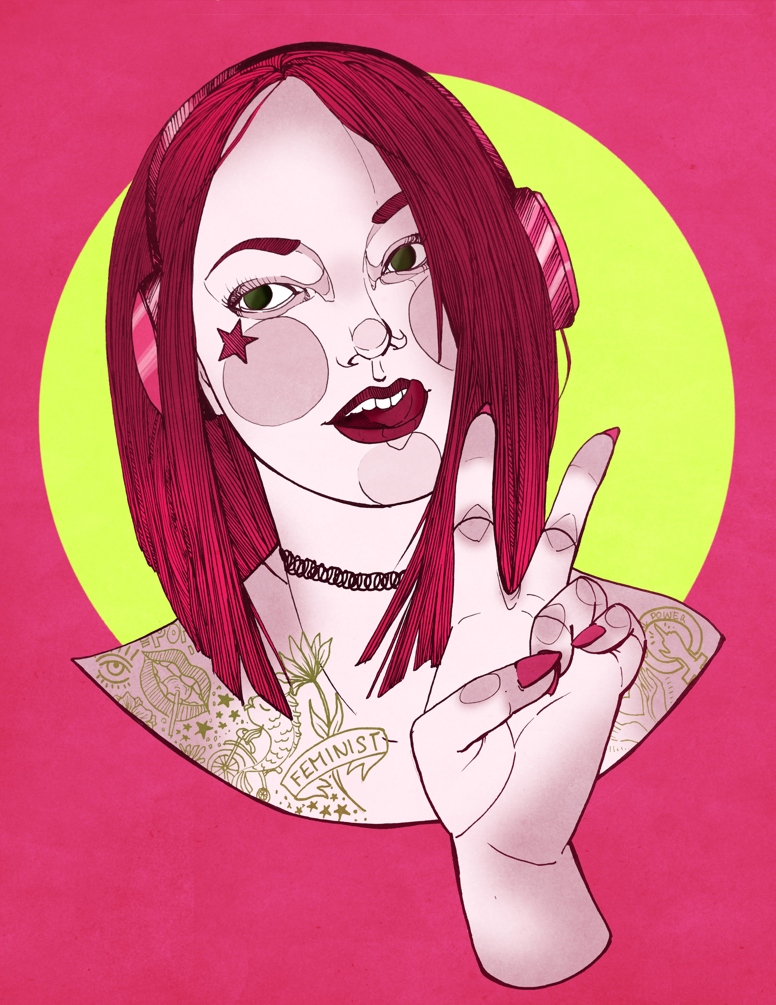 Stephanie, Digital Illustration. 8"x10". 2016.