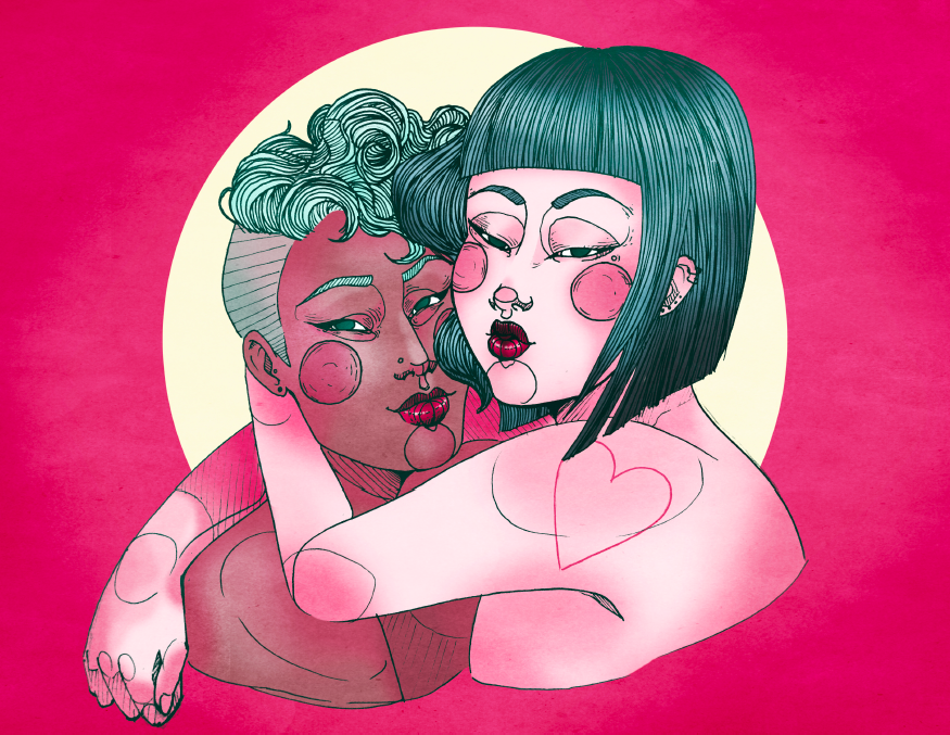 Kiss, Digital Illustration. 8"x10". 2016.