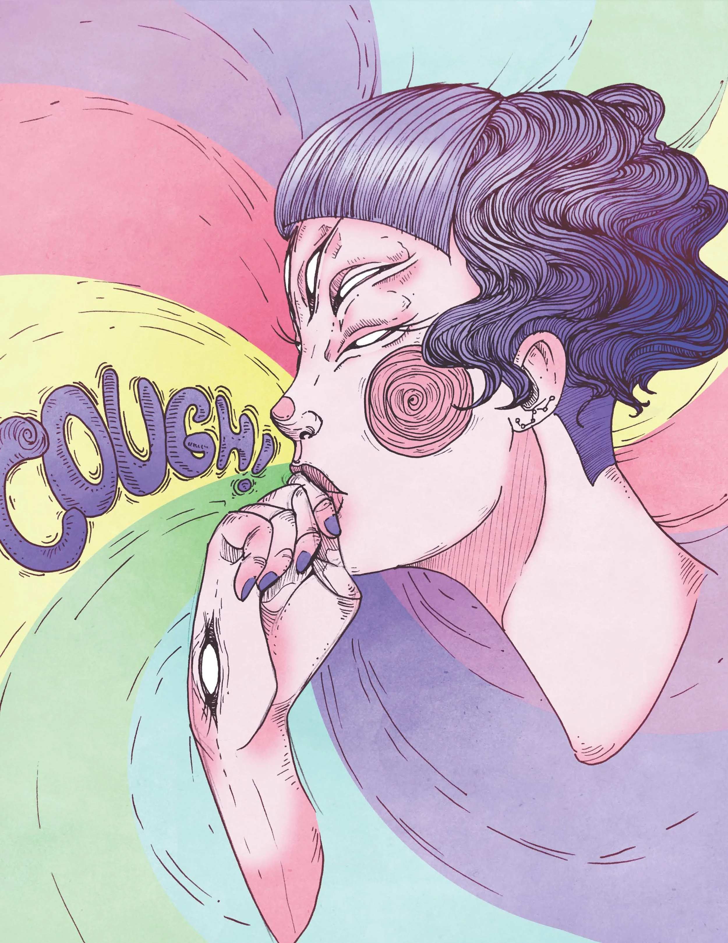 Cough, Digital Illustration. 8"x10". 2016.