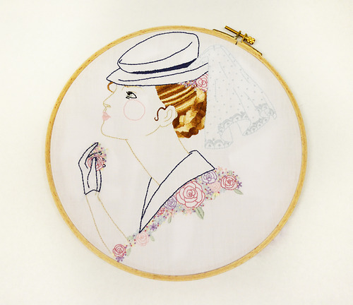 Rose , Embroidered Illustration. 10.75"x10.75" . 2013.