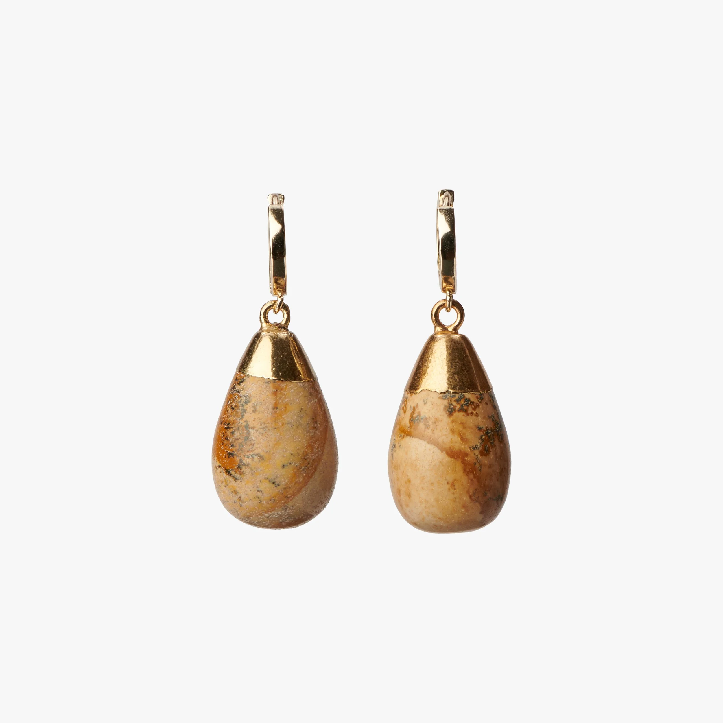 Golden Sand — Jasper Drop Earrings