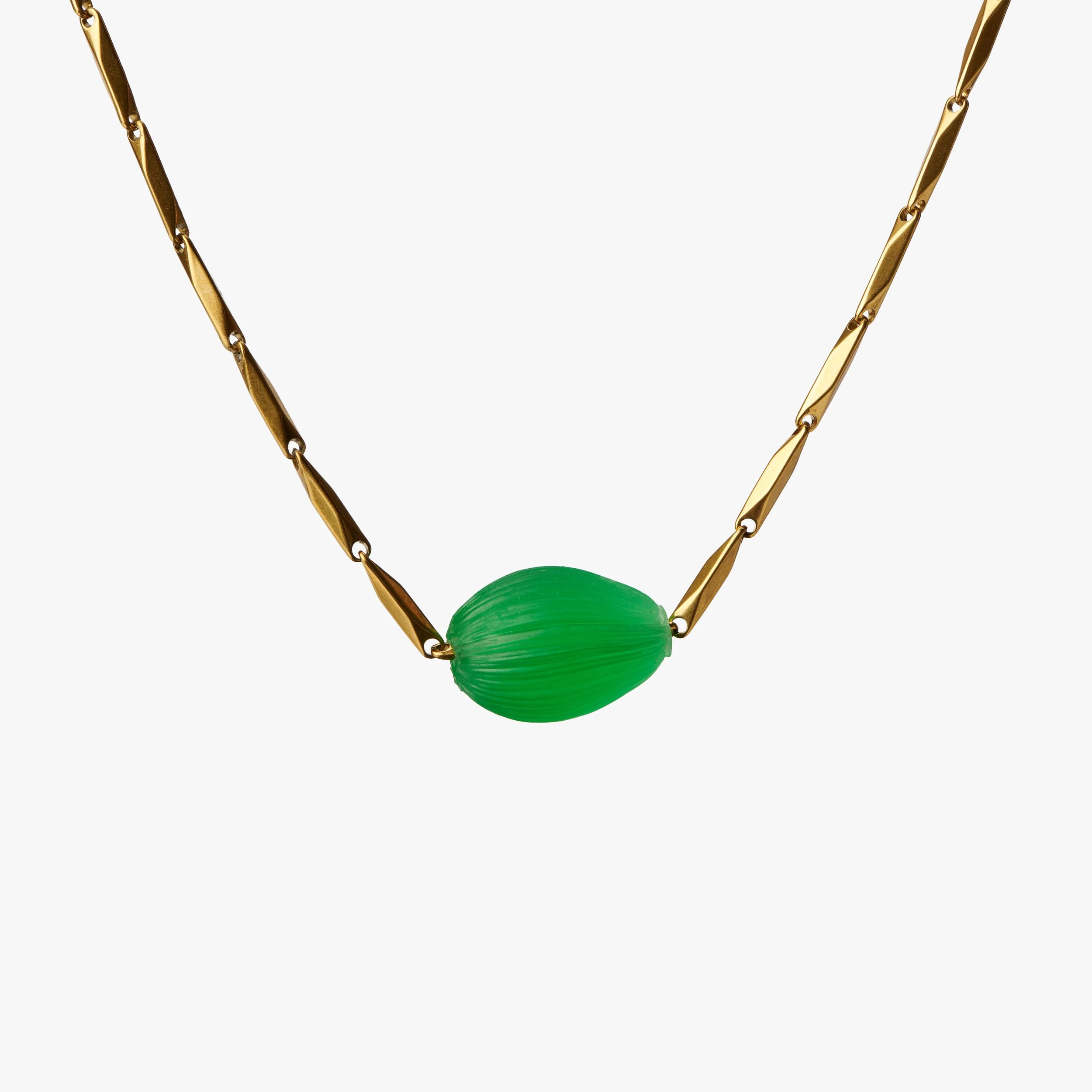 Tropical Storm — Green Coconut Bead Necklace