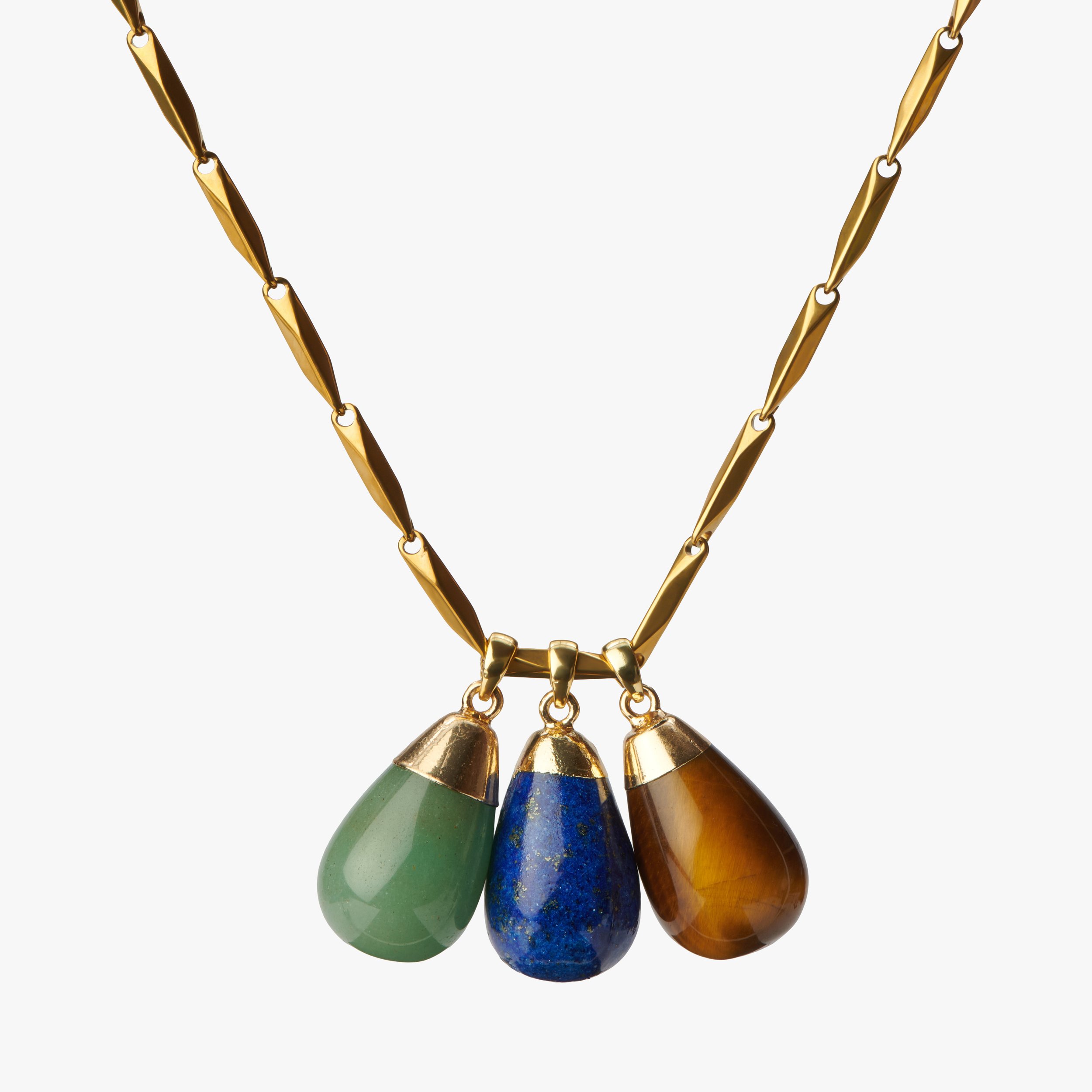 Palm Shade — Triple Stone Necklace