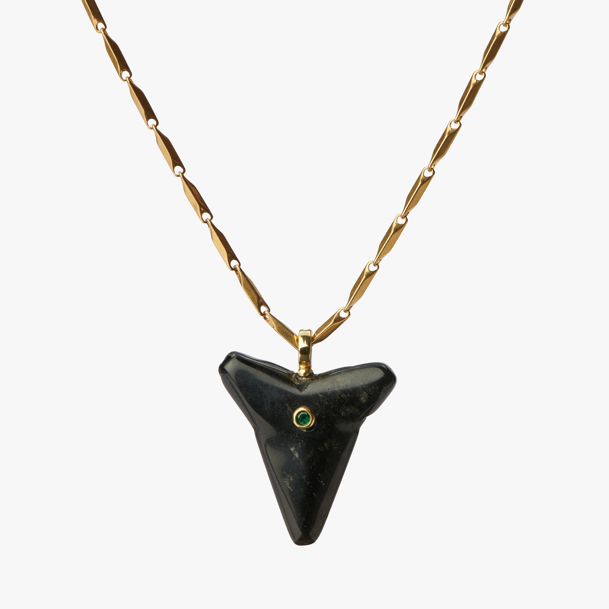 High Tide — Black Obsidian Shark Tooth Necklace