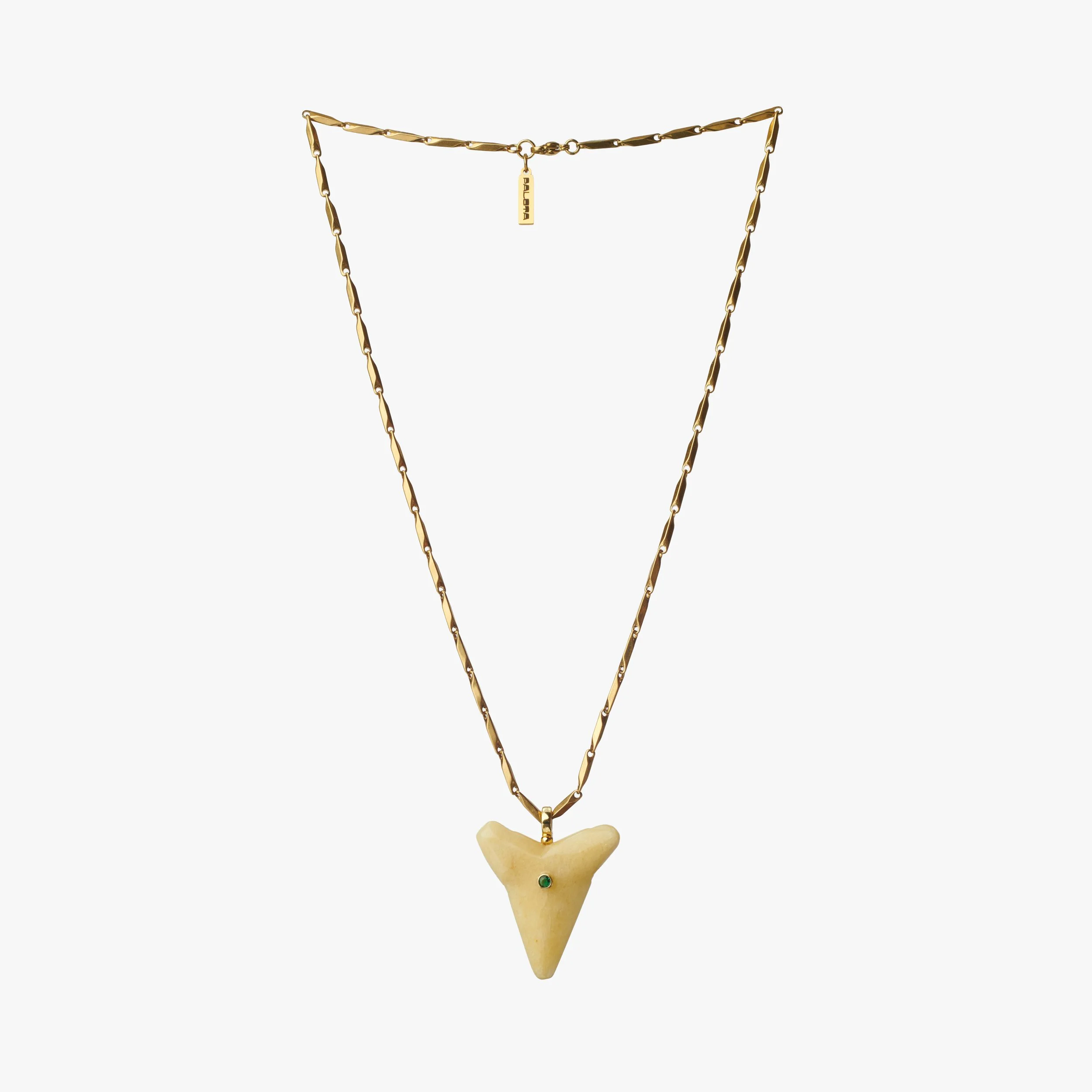 High Tide — Yellow Jade Shark Tooth Necklace Full.jpg