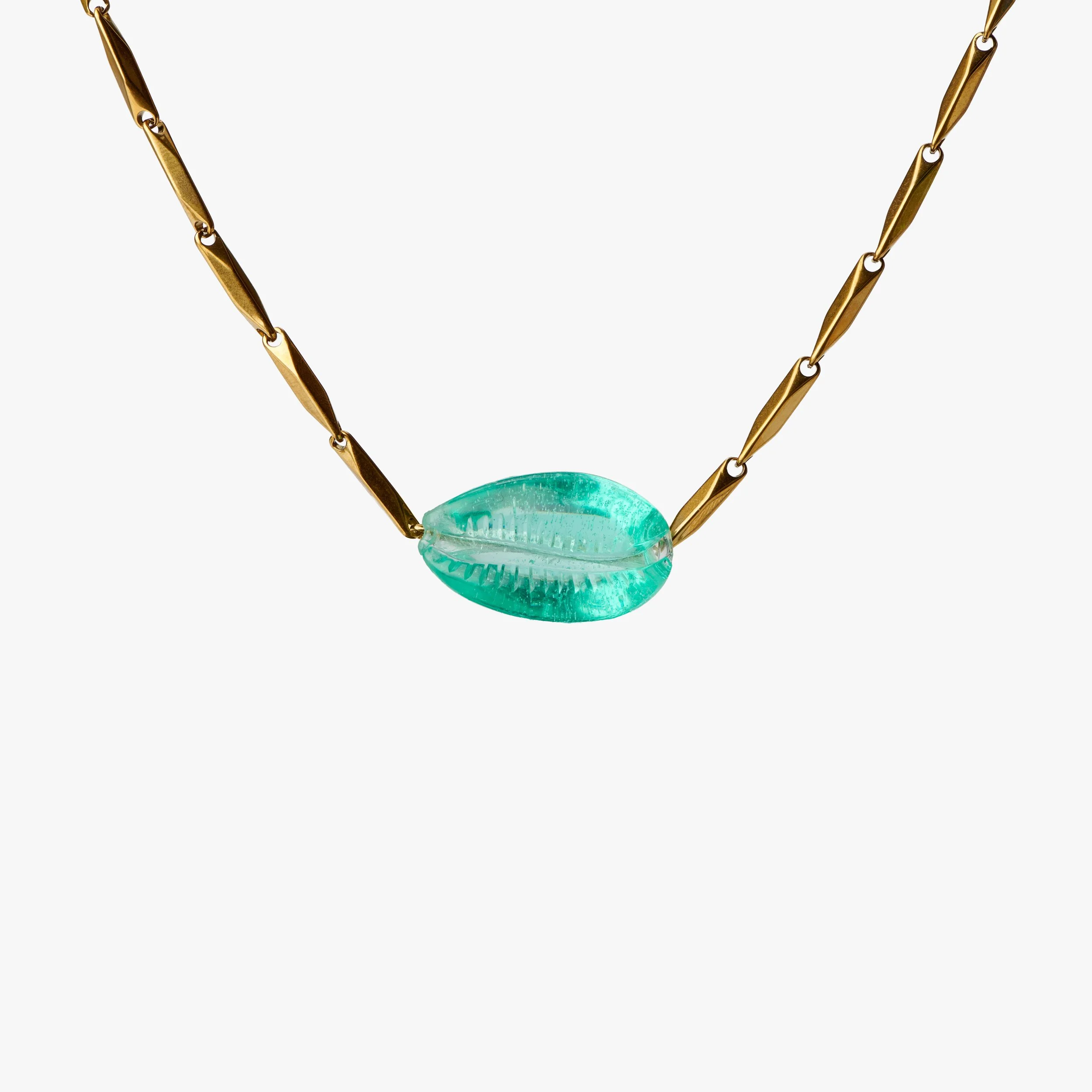 Beach Club - Aqua Conch Necklace