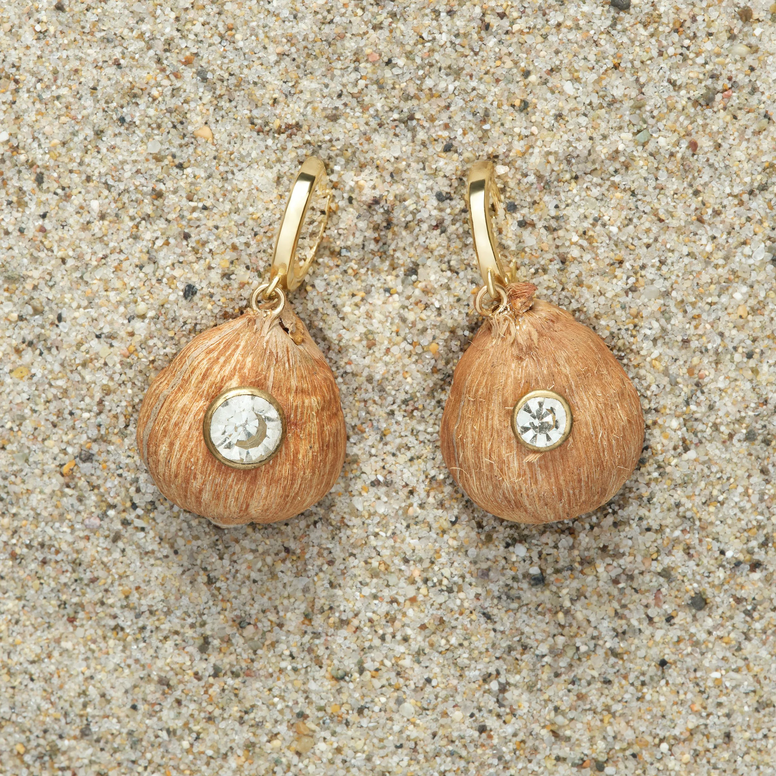 Natural Baby Coconut Hoop Earrings