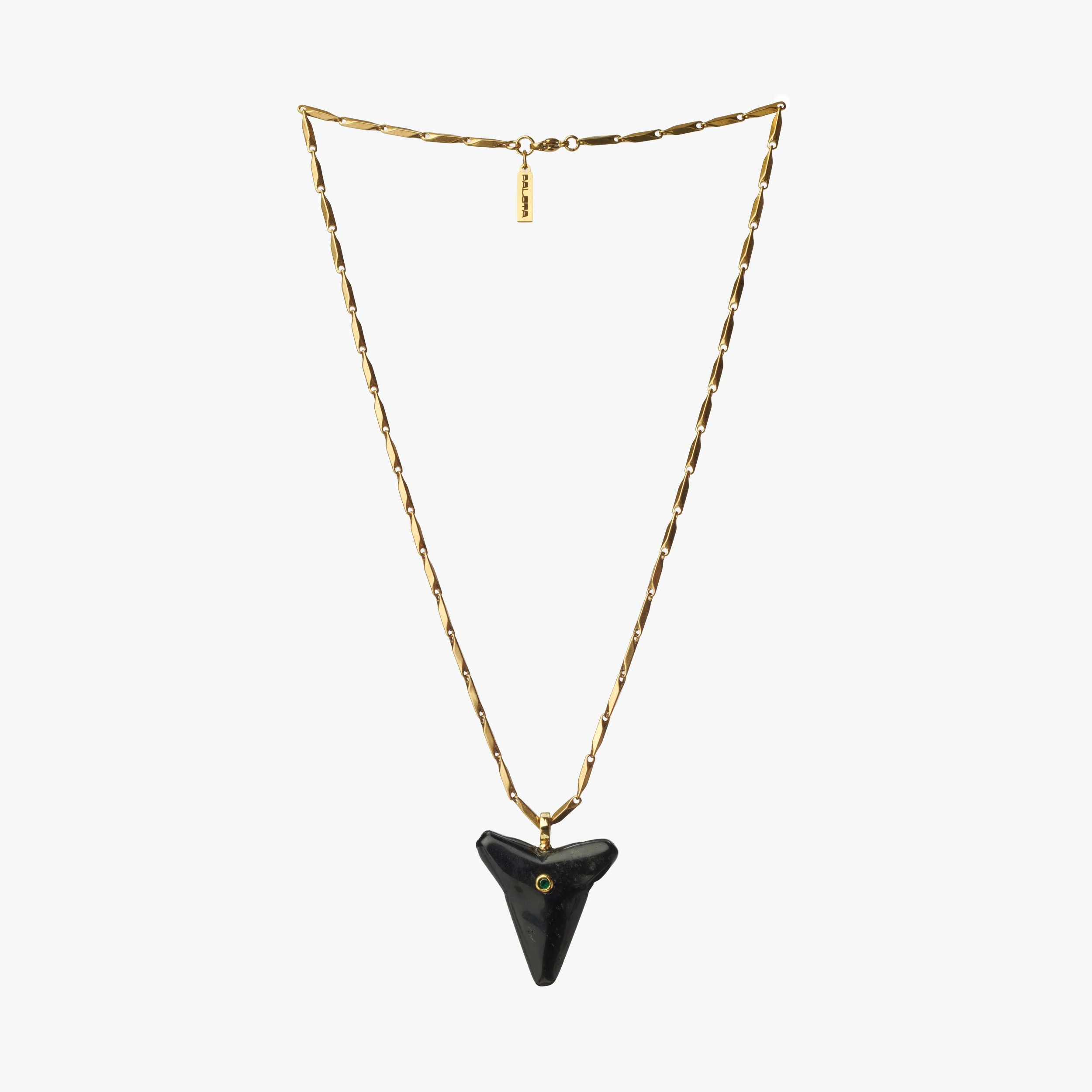 Black Obsidian Shark Tooth Necklace Full.jpg