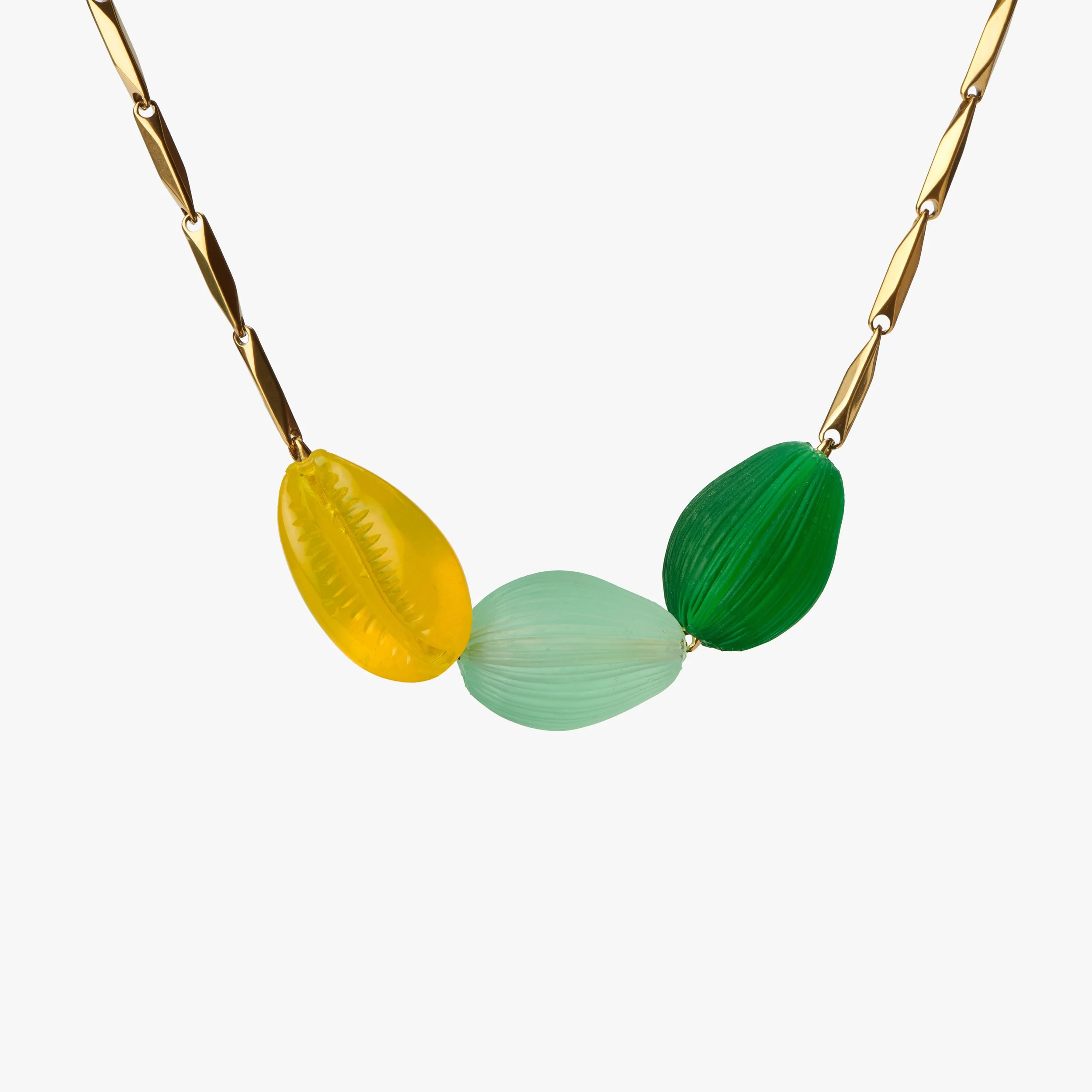 Sunburn — Three-Bead Resin Necklace