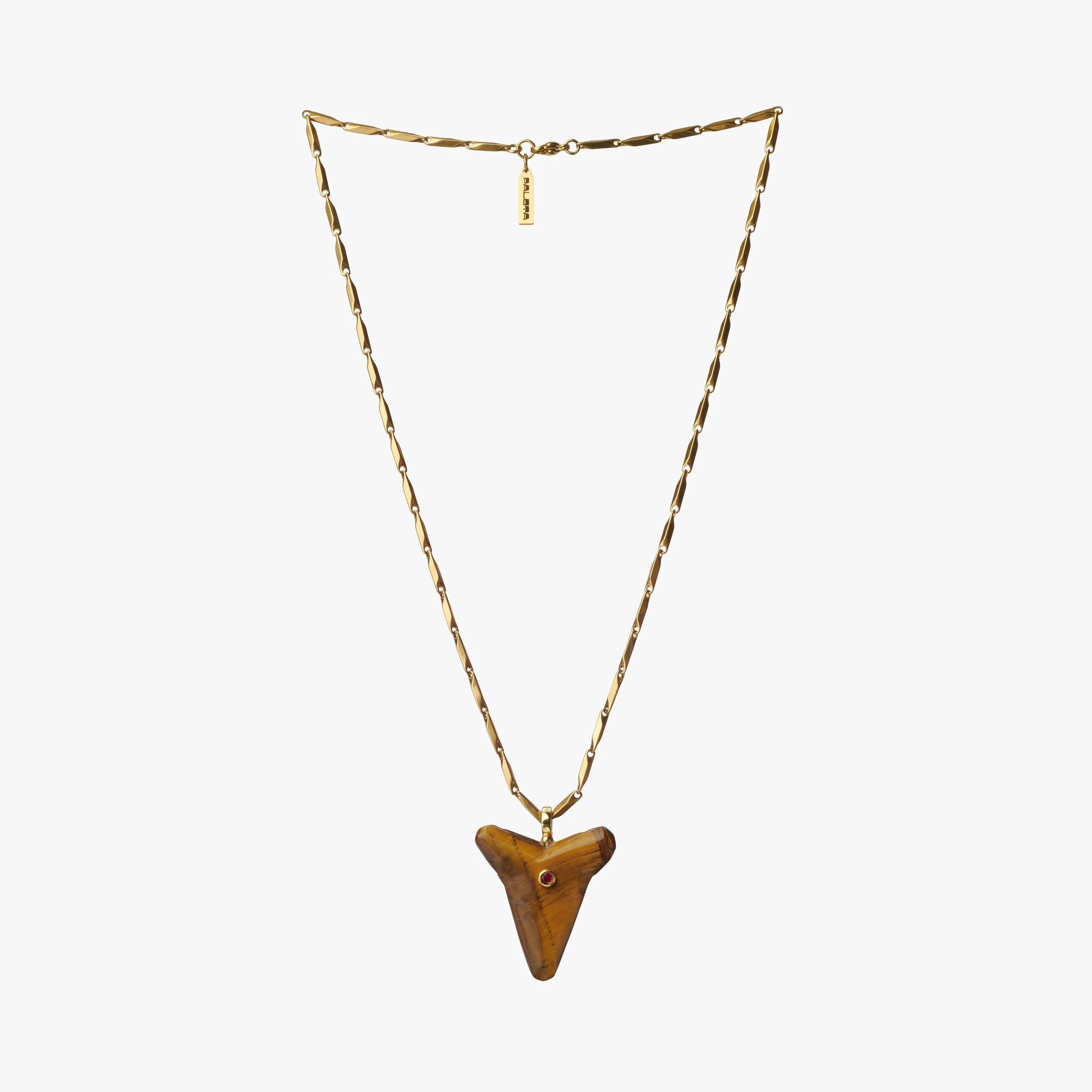 High Tide — Tiger's Eye Shark Tooth Necklace Full.jpg