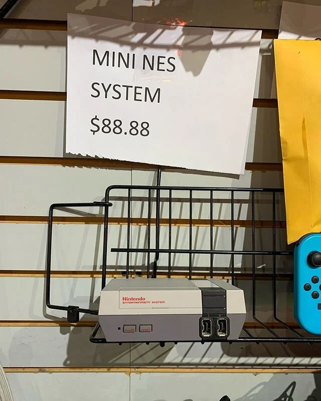 Mini NES system in stock for $88.88!!!! Come on by to pick it up #nes #banditvideo #banditvideogames #bandit #video #games #nintendo #entertainment #system #usedgames