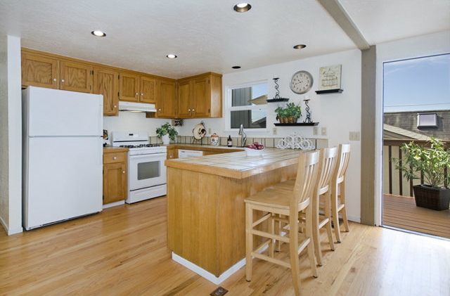 BEFORE: The kitchen, pre-renovation and staged.