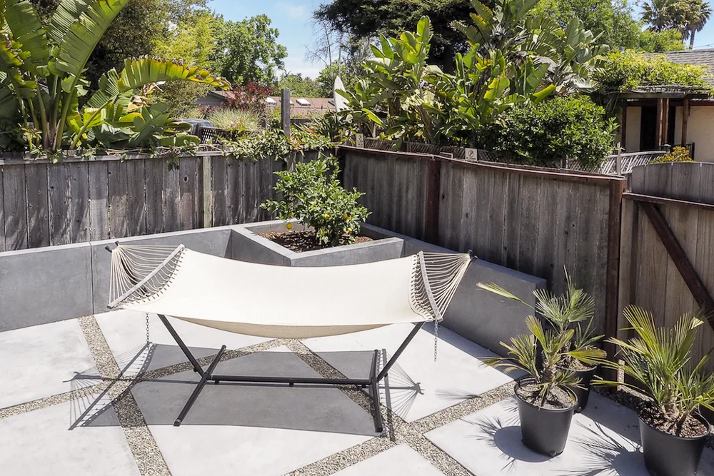 AFTER: Hammock and lemon tree.
