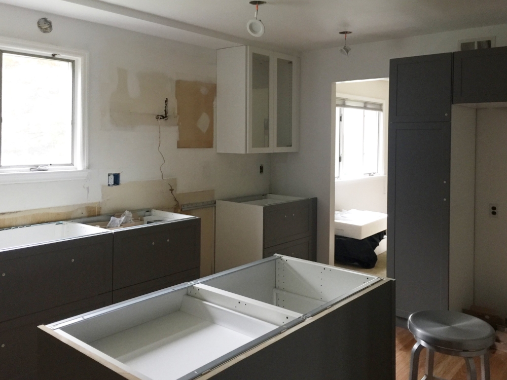 WIP: Cabinets installed, but still have more to go.
