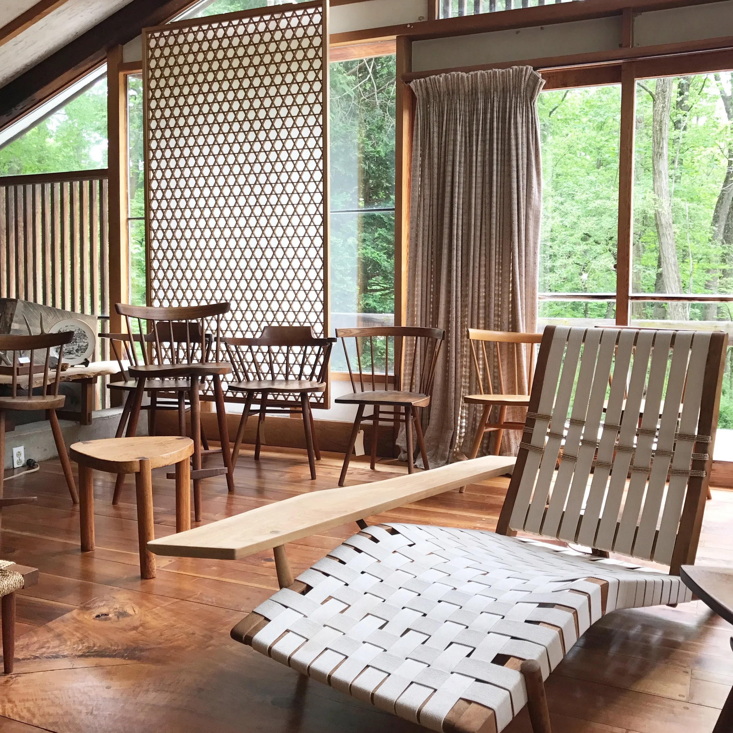A collection of Nakashima furniture