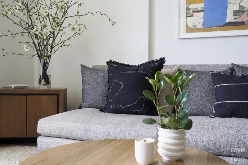 Plants and flowers always help complete a space.