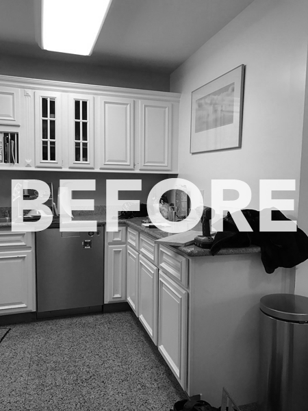 BEFORE: Fluorescent lighting, need I say more?