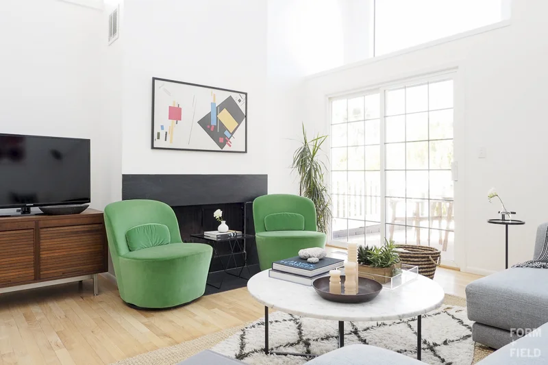 Santa Cruz Surf House Living Room Fireplace