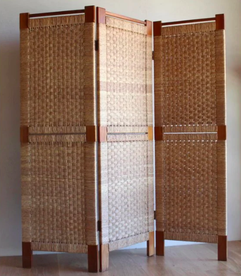 Woven Rush Folding Screen, 1950s ( source )