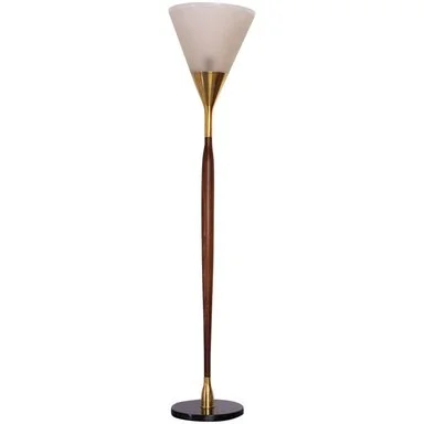 Floor Lamp in Rosewood, Marble, Brass and Crystal, 1950s ( source )