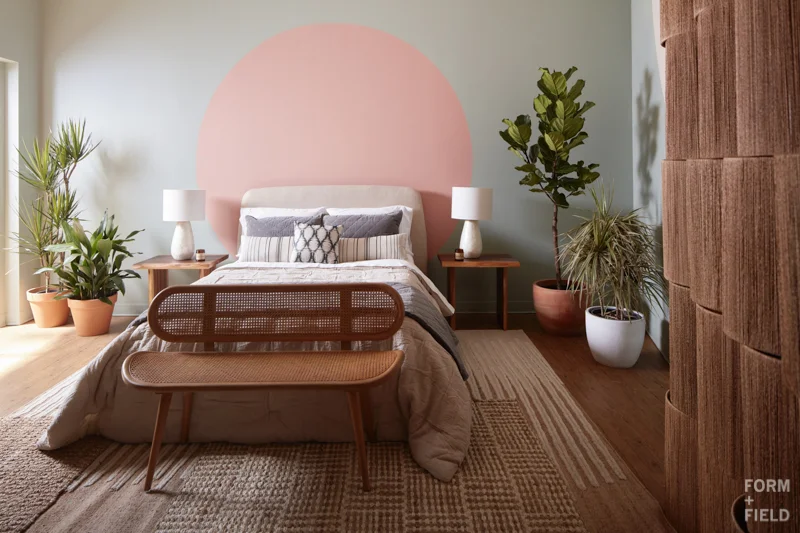 AFTER: No one’s looking at the ceiling tiles when there’s a bedroom scene this beautiful