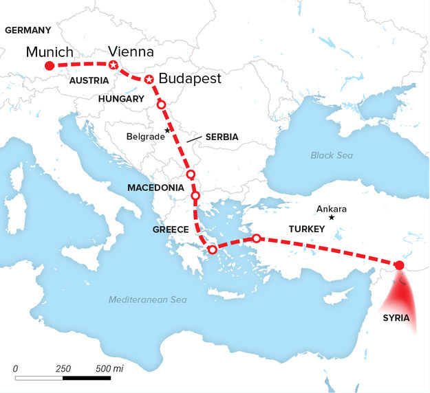 Syrian refugee trail. Photo: BuzzFeed News