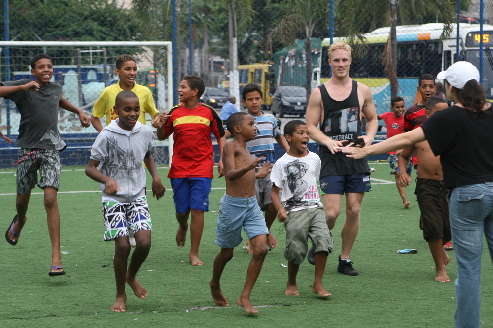 AFL skills workshop in action, Vila Nova Day 7, 17 October 2013. Photo: Derek Hayes