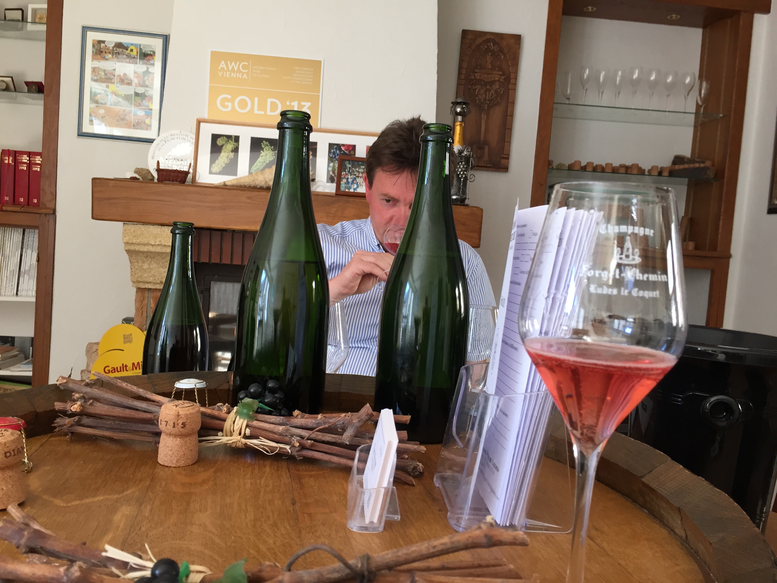 Tasting with Thierry Forget in Ludes...