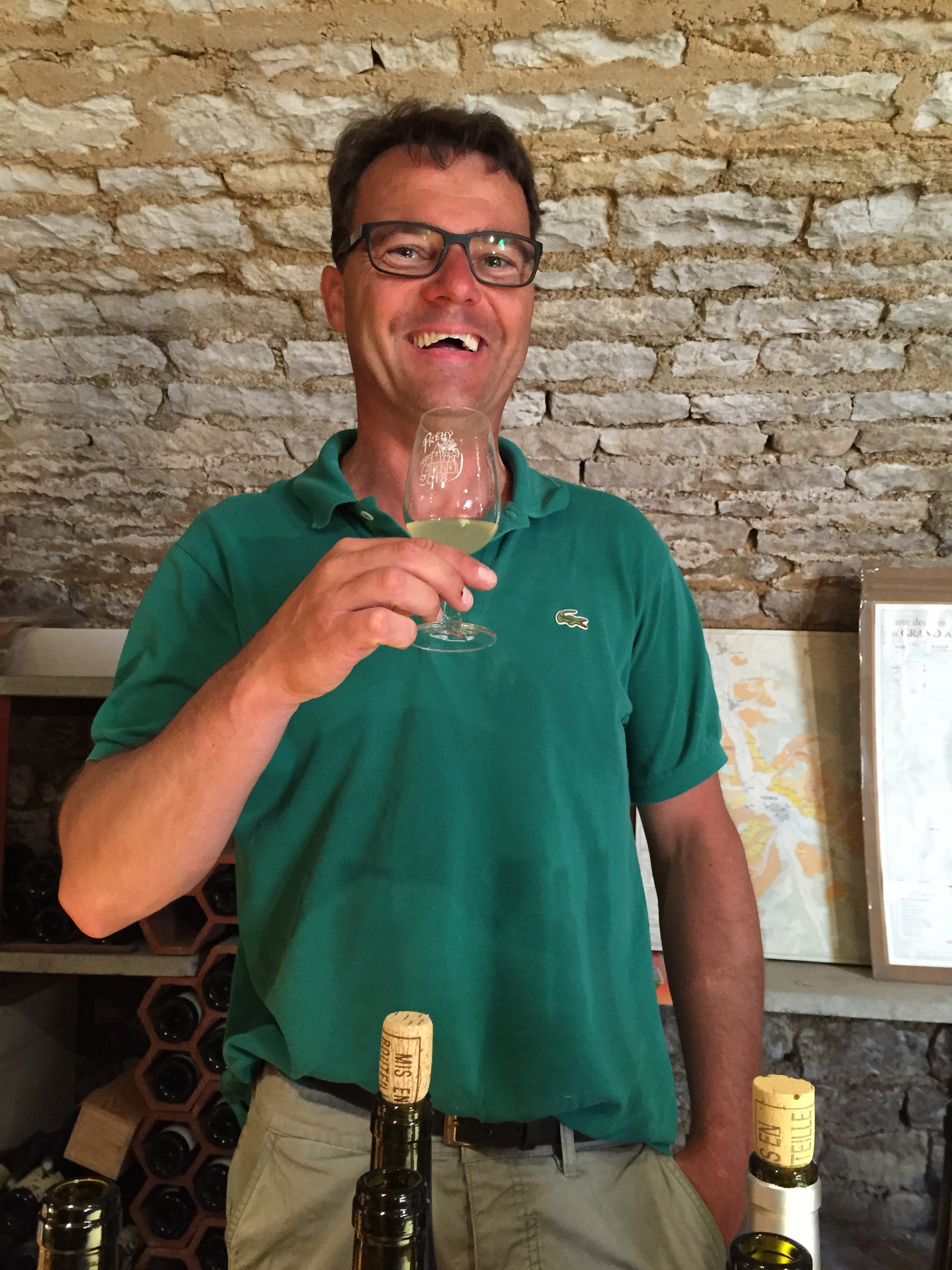 Tasting in the cellar with Frédéric Gueguen