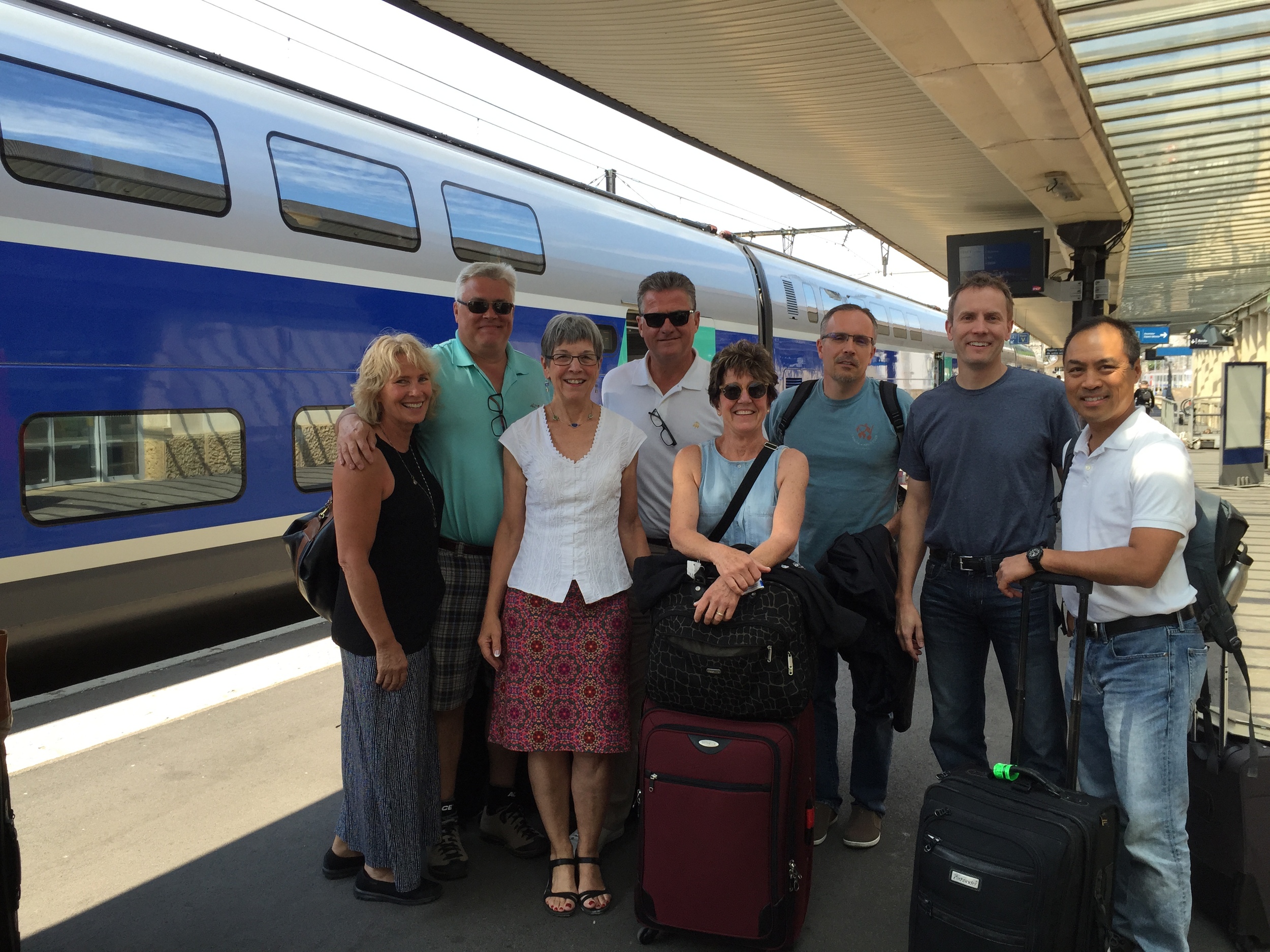 Happy campers arriving in Dijon
