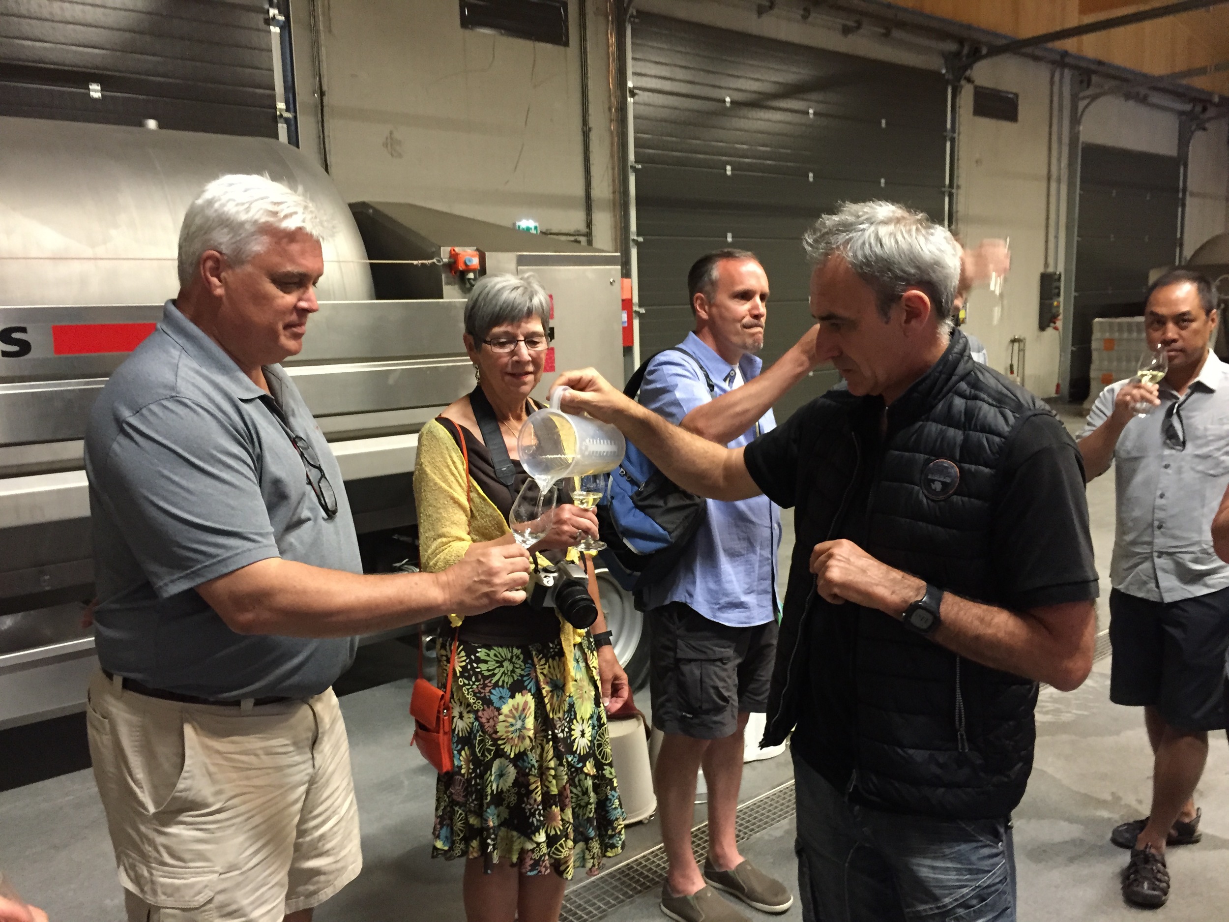 Tasting in the cellar with Christophe Thibert...