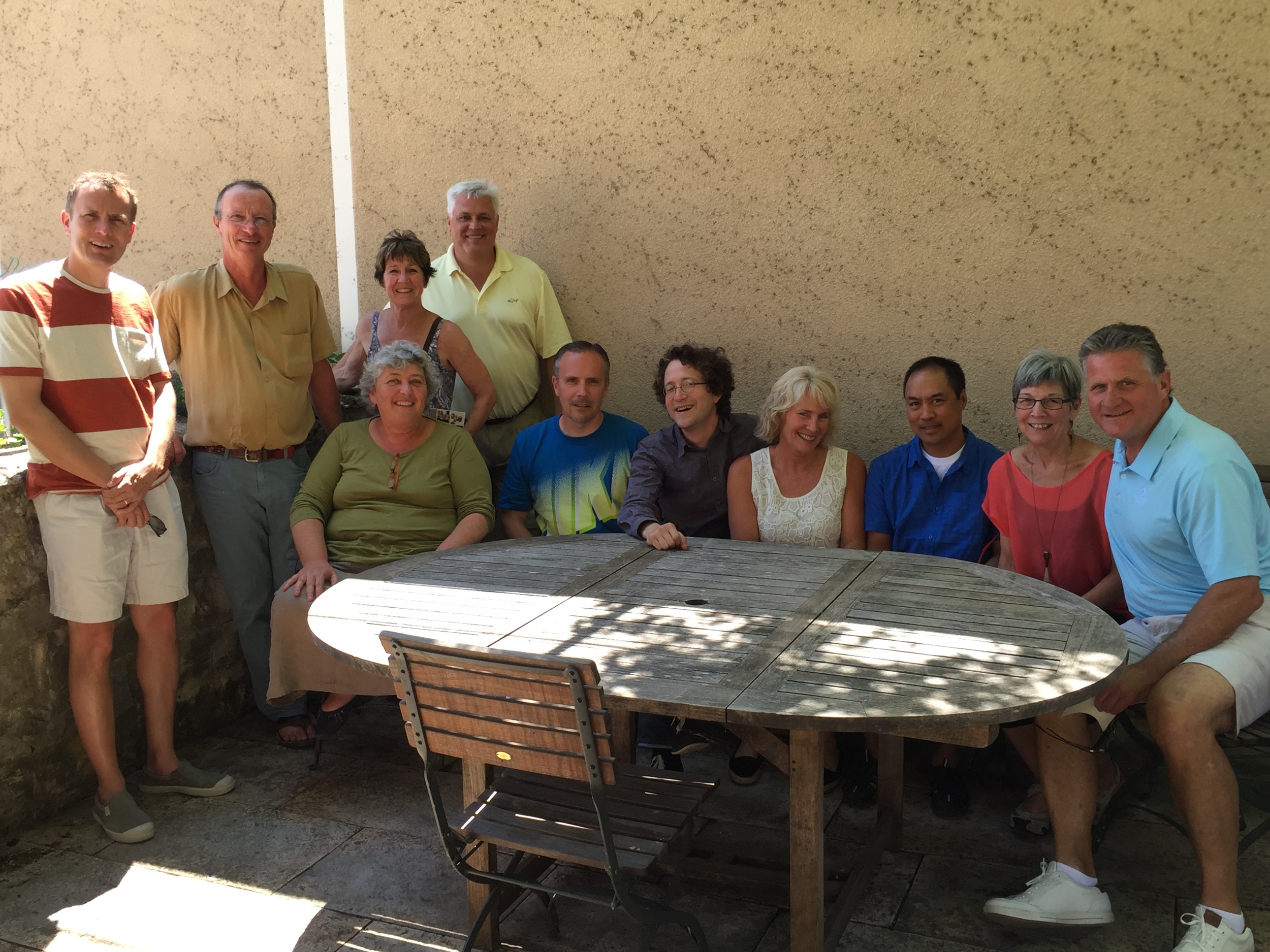 After lunch on the terrace with Alain & Sophie and the group