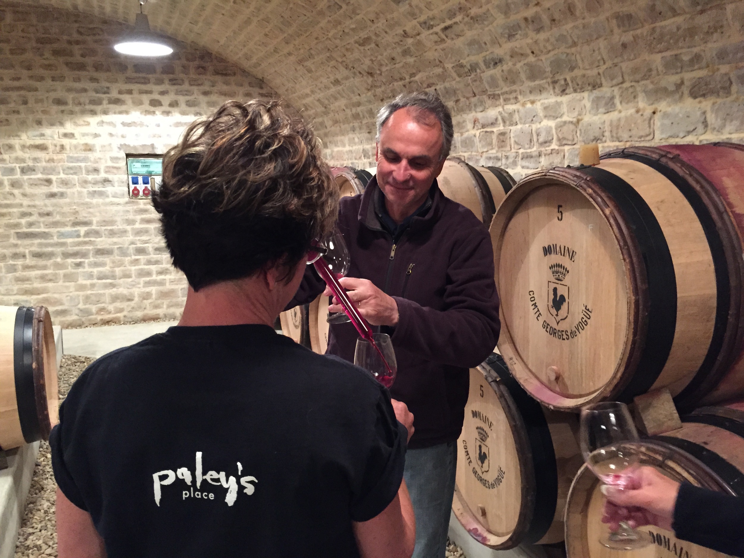 François MIllet pouring the '14 Musigny for Mindy...