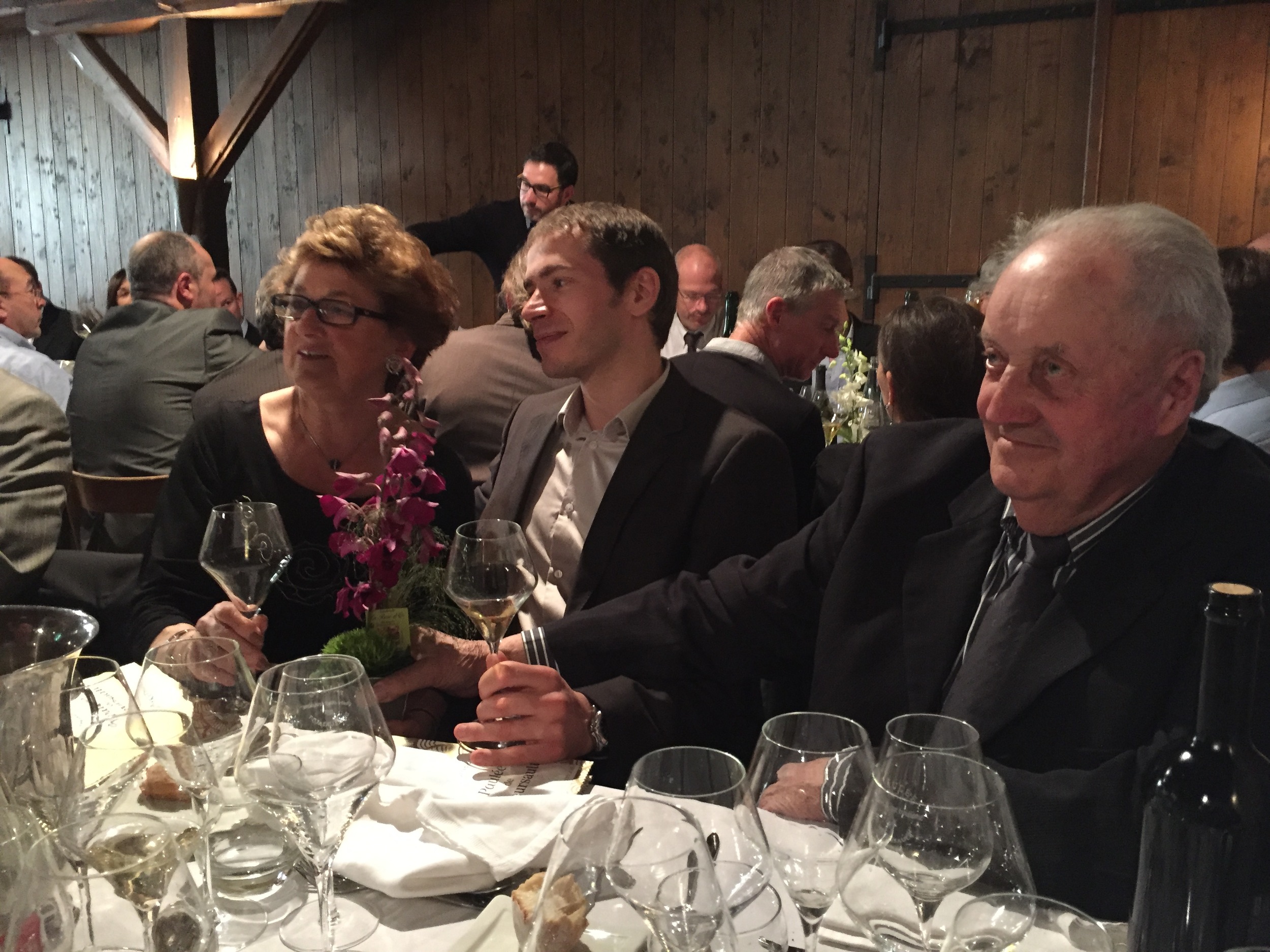 André Buisson, oenologist Jean Dufouleur, and Michel Buisson