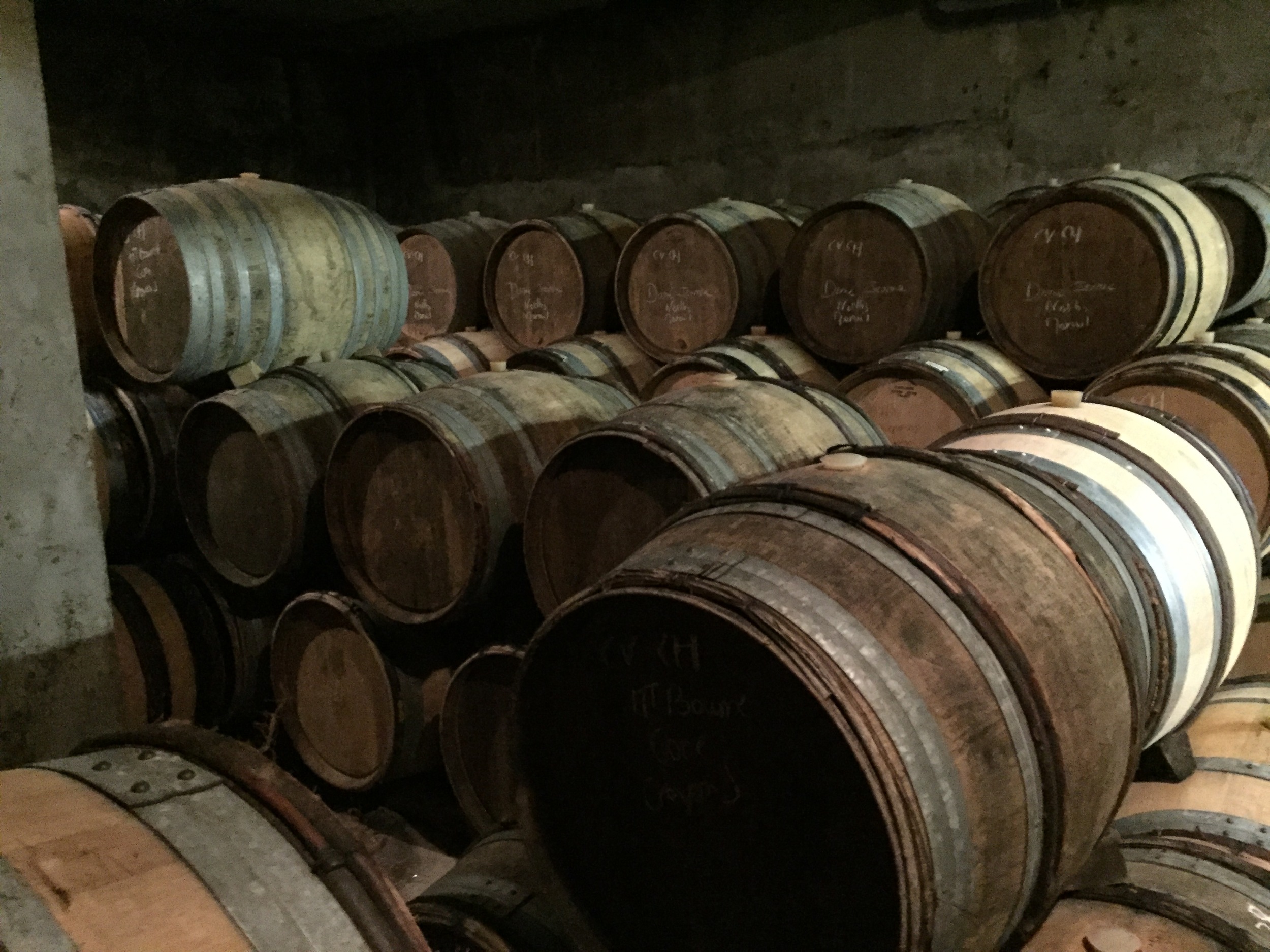Just a few of the choices in the Laherte cellar...