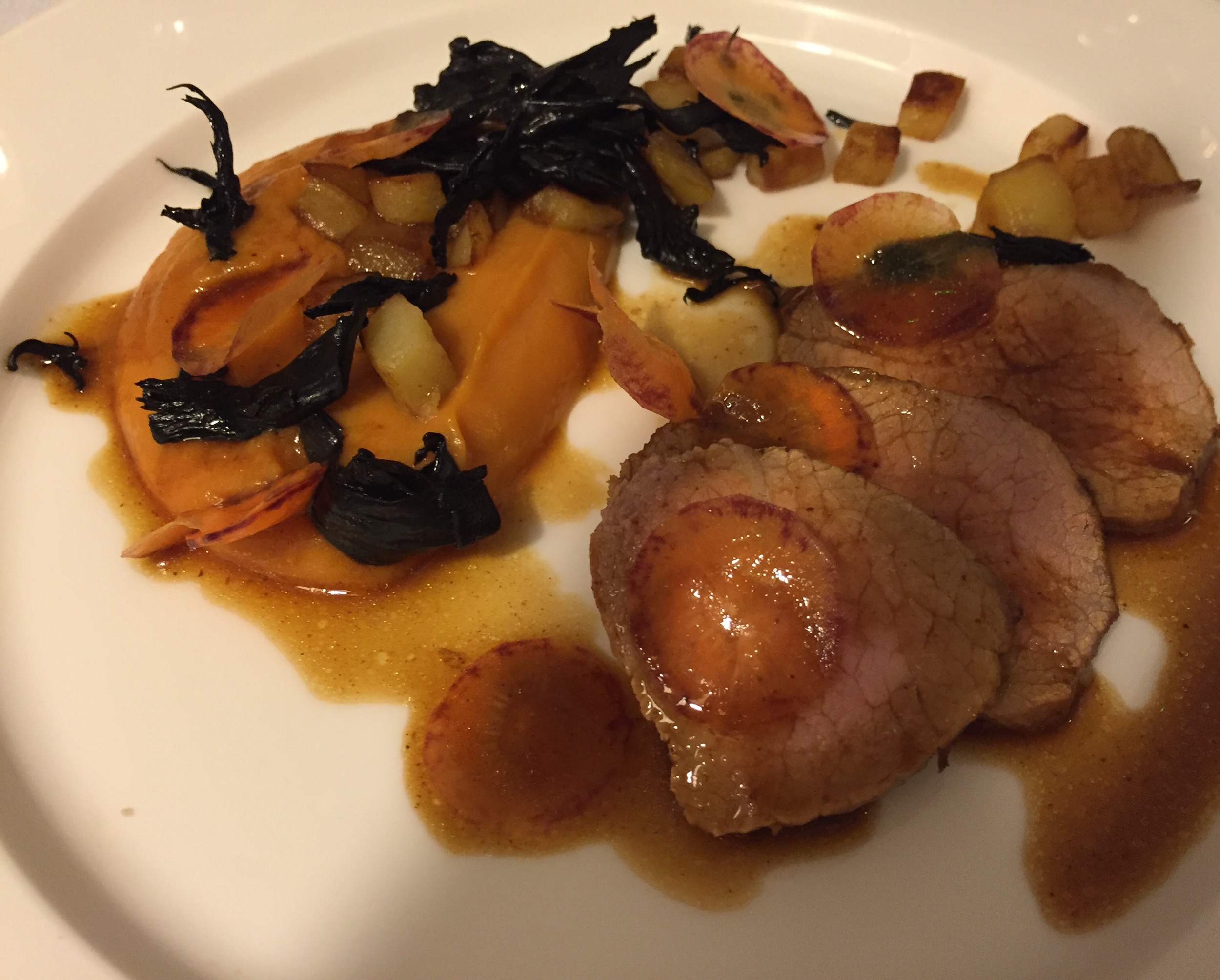 Pan-roasted Veal loin at Les Avisés in Avise - rockin' good stuff...