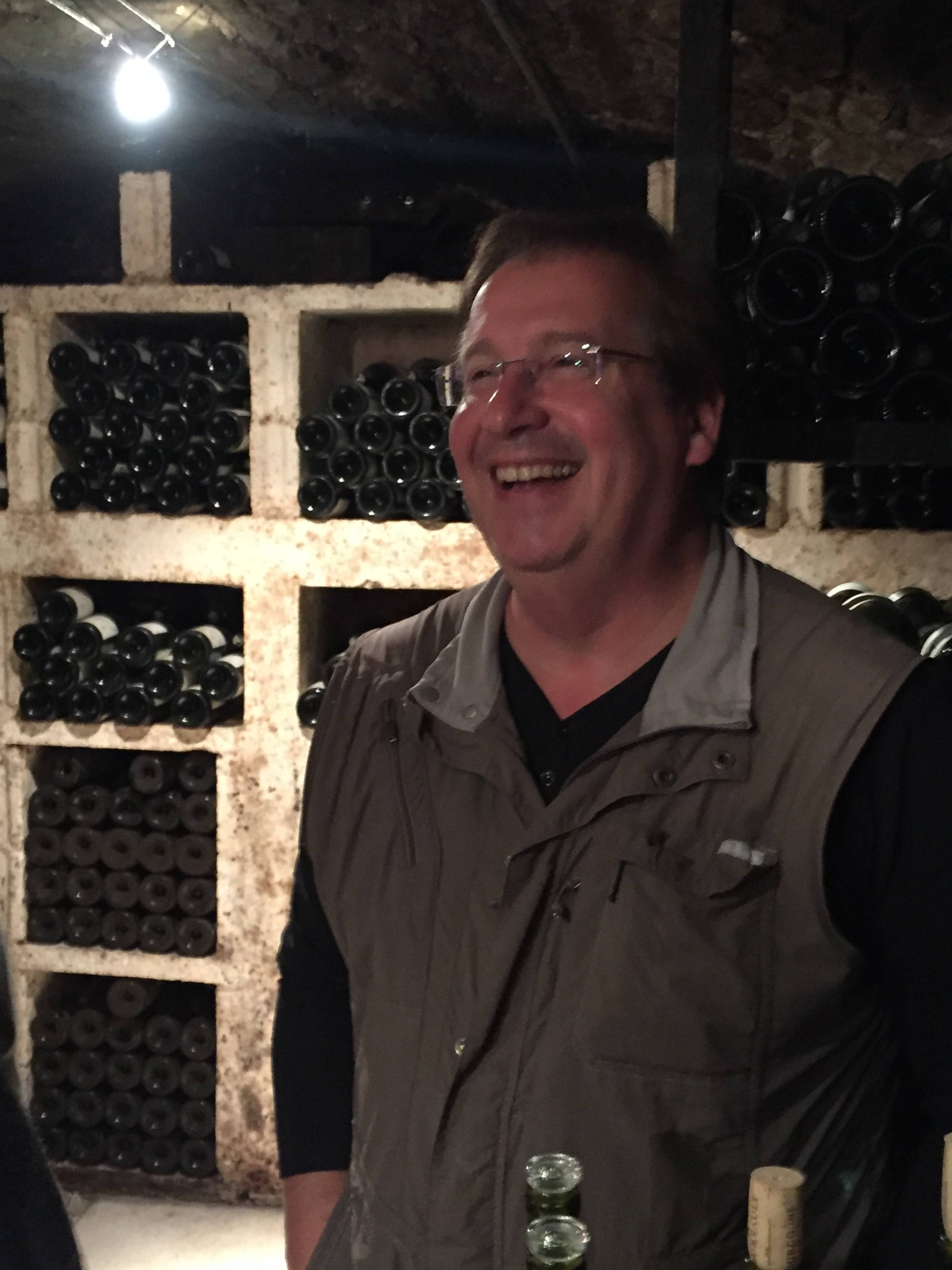 A man very happy with his 2014s - Patrick Essa at Buisson-Charles in Meursault