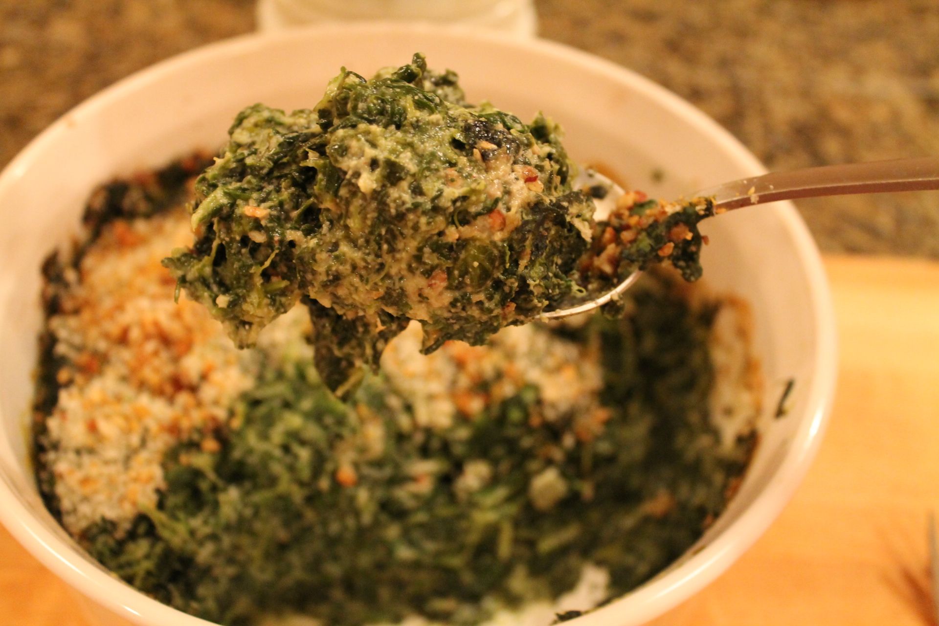 Oh lordy yum. Best-ever (no dairy) creamed spinach. This is "sneak-back-in-the-kitchen-for-third-and-fourth-helpings-good."
