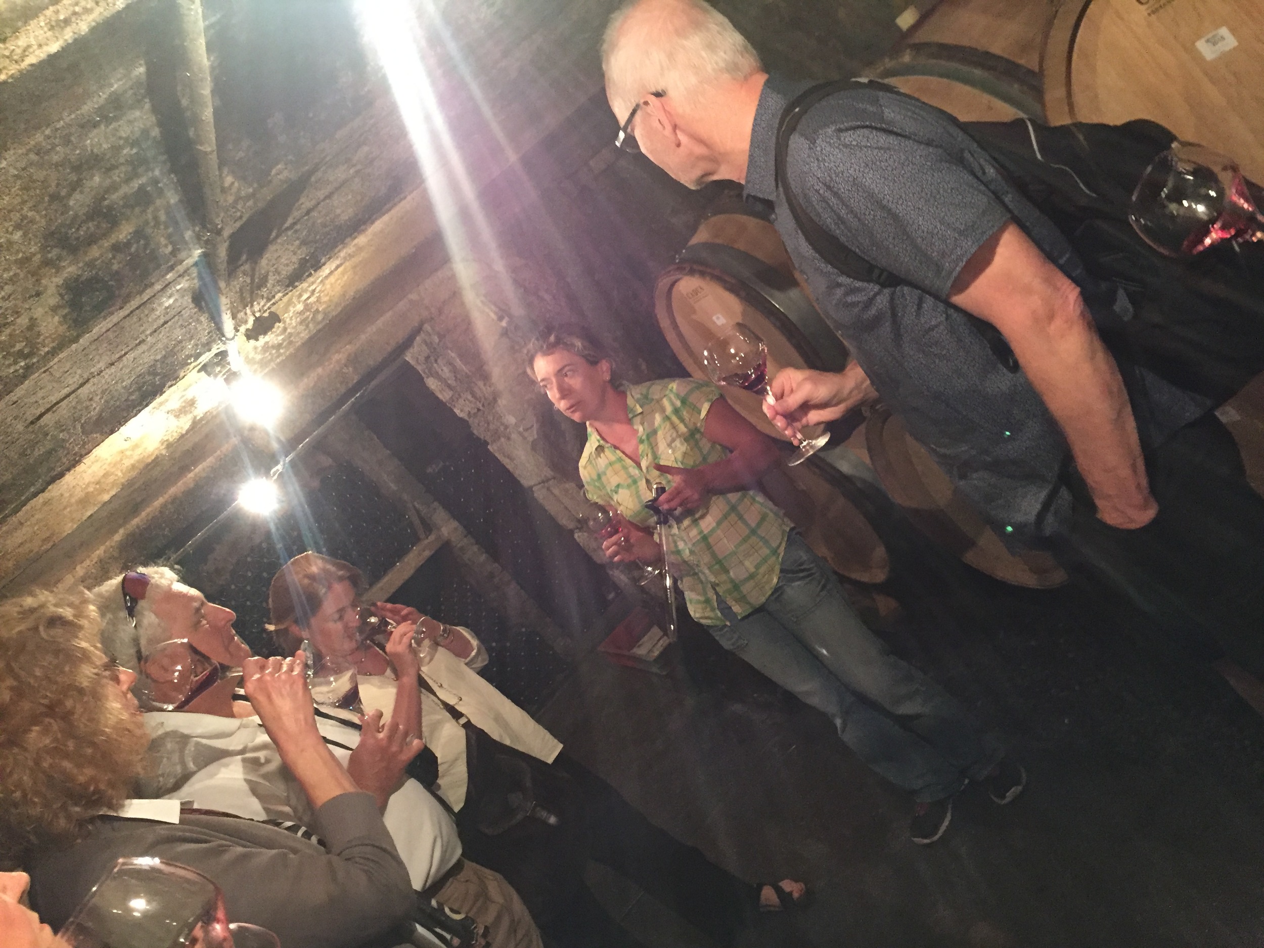 Alexandrine Roy , bathed in heavenly light in her cellars beneath the streets of Gevrey-Chambertin